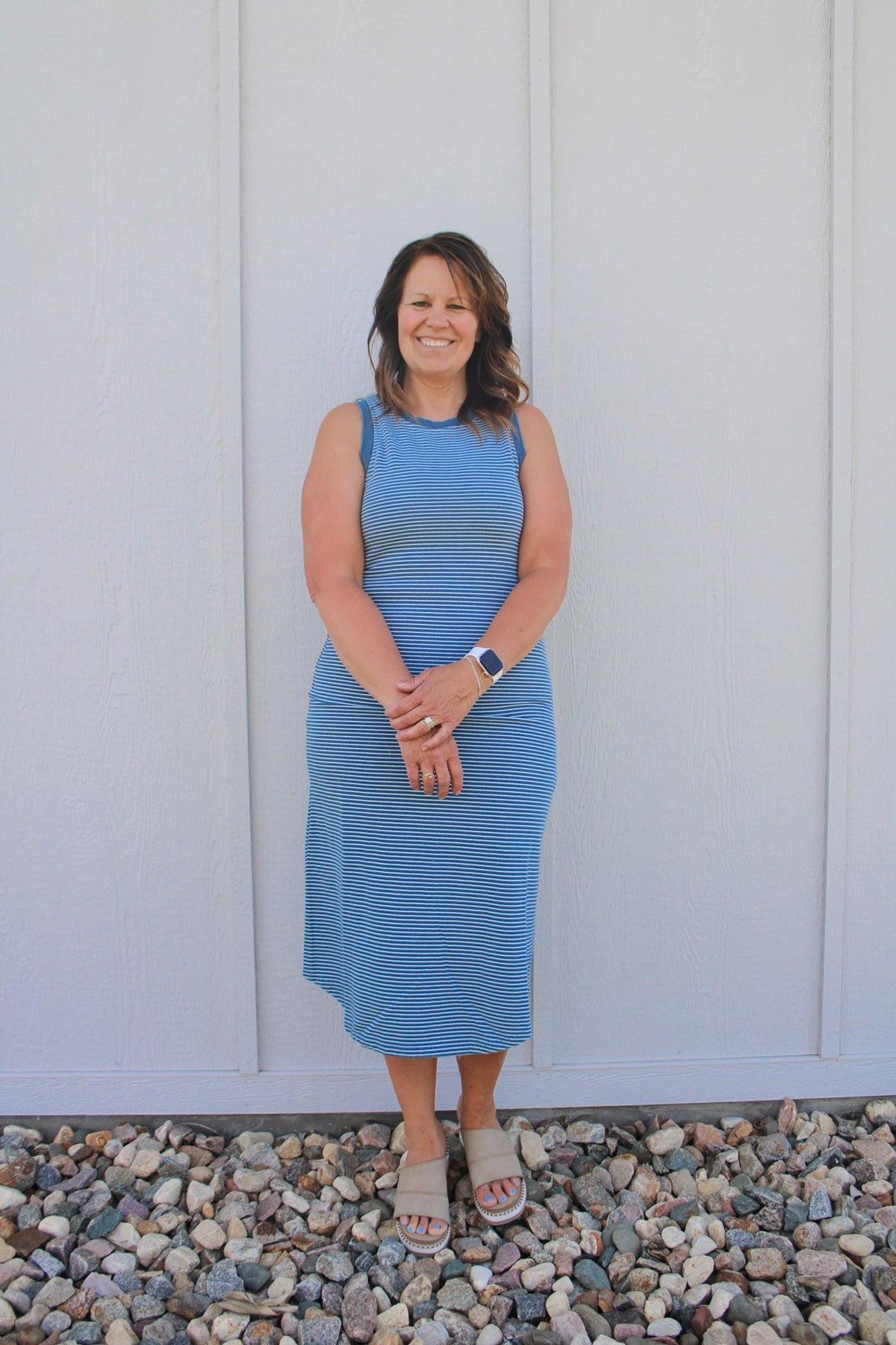 HAVANA STRIPED MIDI DRESS
