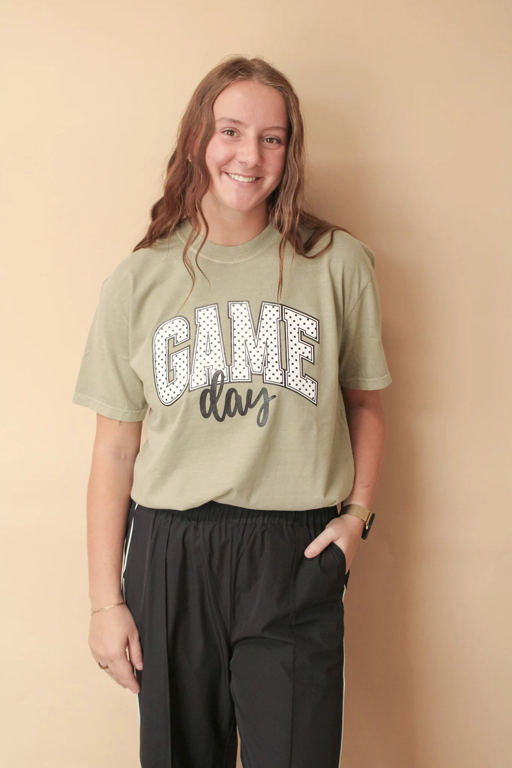 GAME DAY POLKA DOT REG/CURVY GRAPHIC TEE