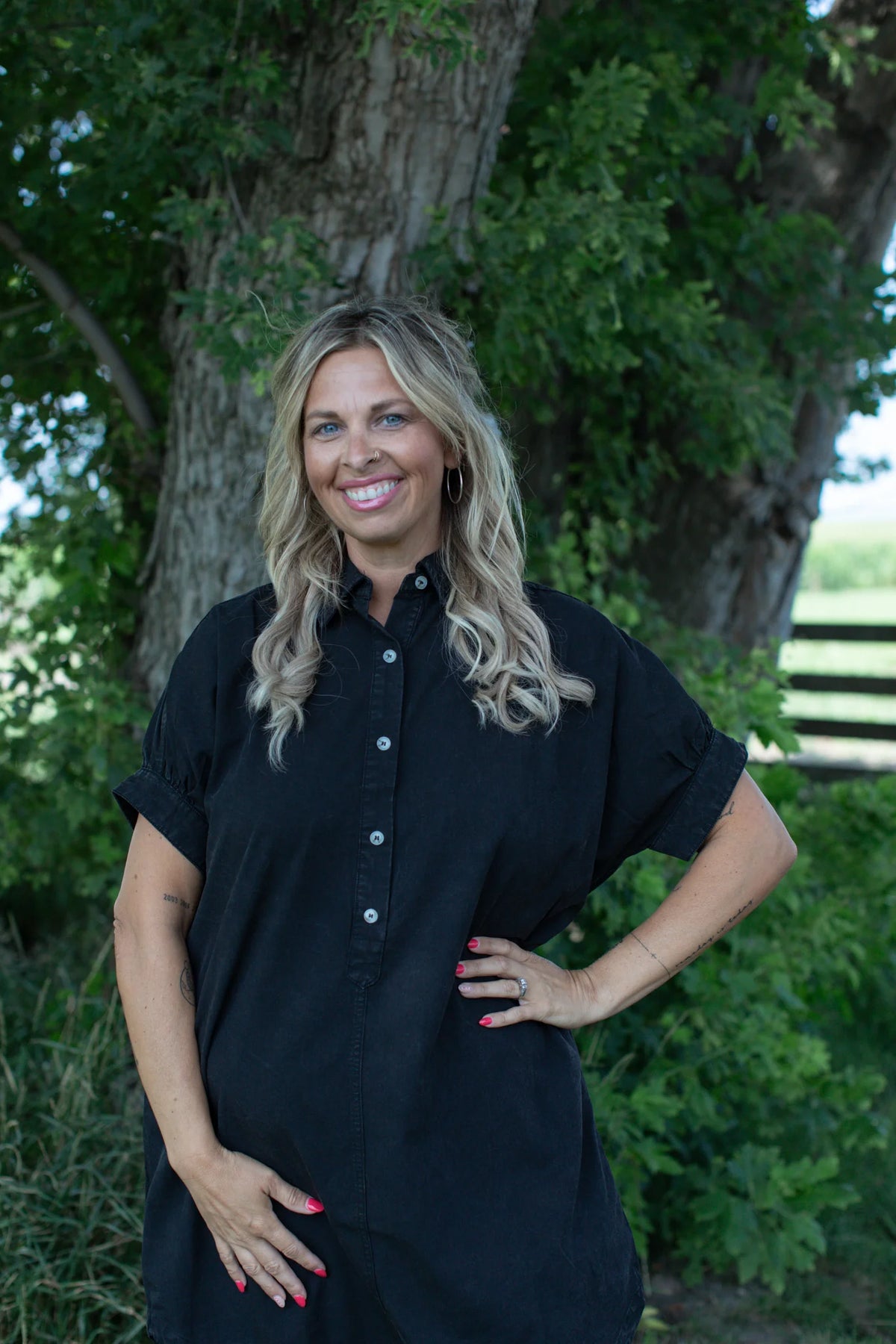 LUELLA MINERAL WASHED MINI SHIRT DRESS