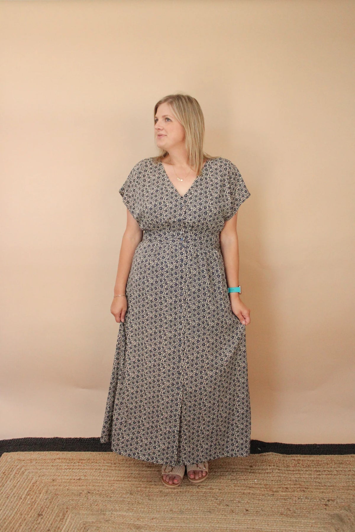 SANNA IRIS FLORAL MIDI DRESS