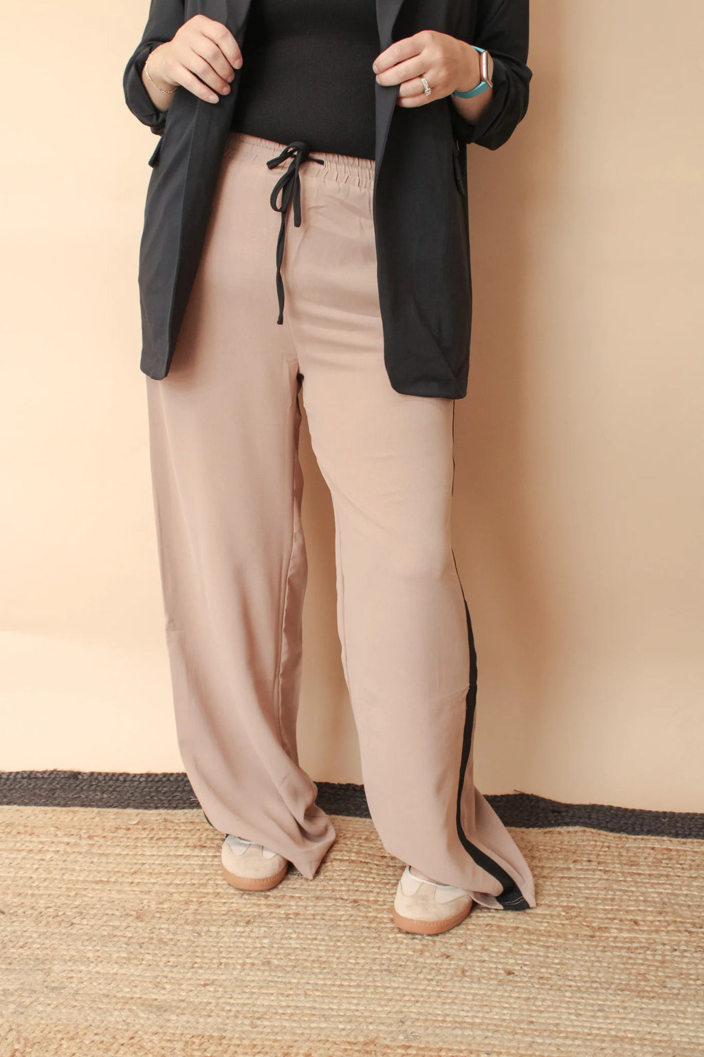 SAVANNA STRIPED WIDE LEG PANTS