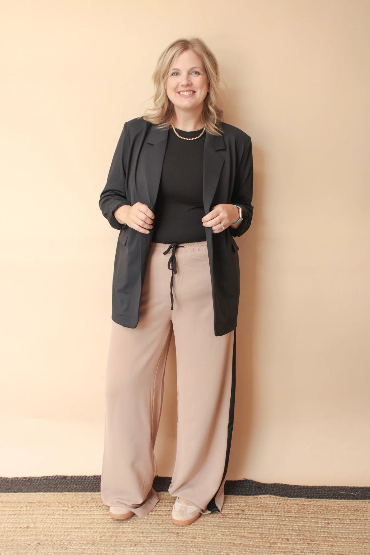 SAVANNA STRIPED WIDE LEG PANTS